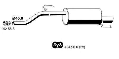 Глушитель выхлопных газов конечный