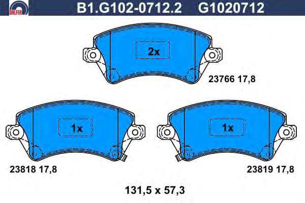 Комплект тормозных колодок, дисковый тормоз