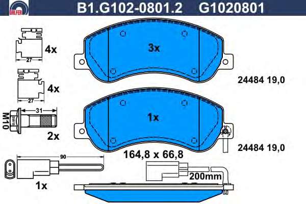 Комплект тормозных колодок, дисковый тормоз
