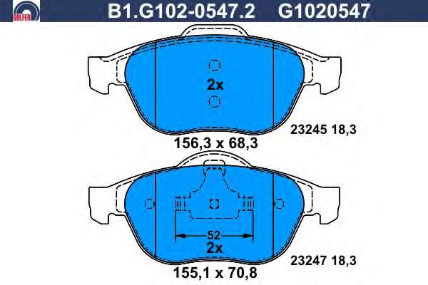 Комплект тормозных колодок, дисковый тормоз