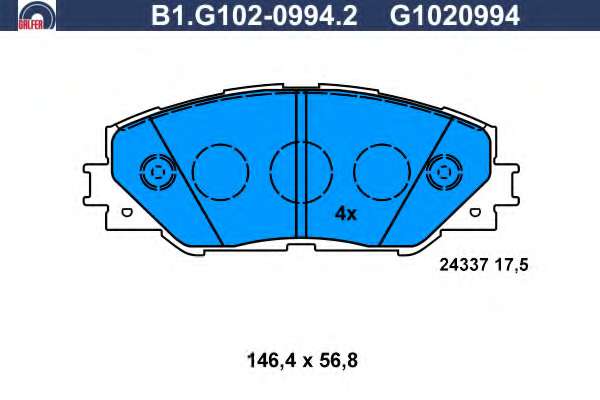 Комплект тормозных колодок, дисковый тормоз