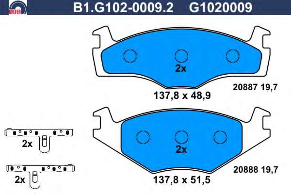Комплект тормозных колодок, дисковый тормоз
