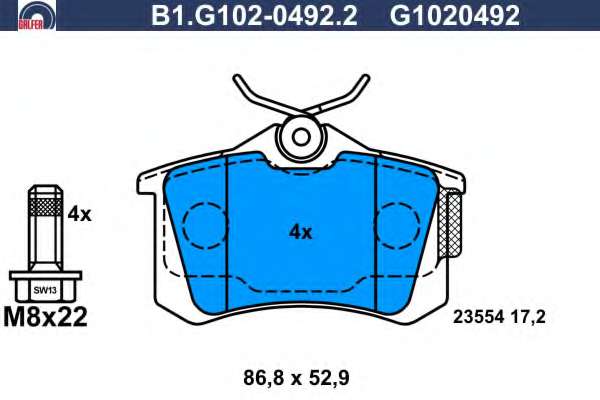 Комплект тормозных колодок, дисковый тормоз