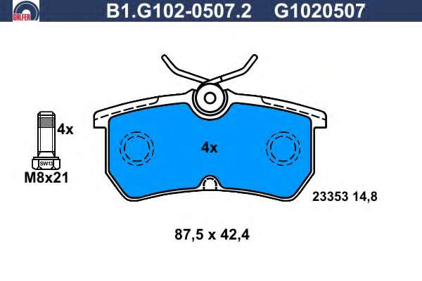 Комплект тормозных колодок, дисковый тормоз