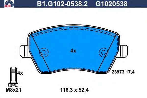 Комплект тормозных колодок, дисковый тормоз
