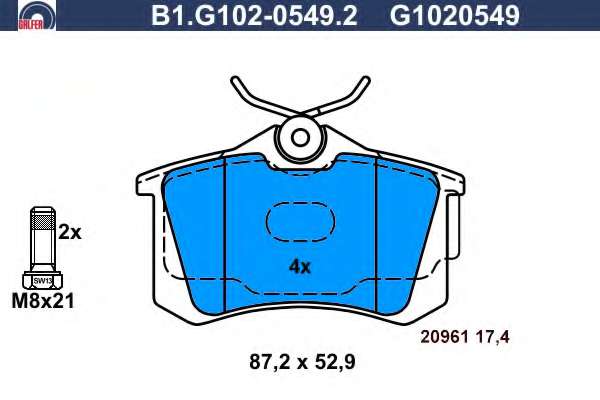 Комплект тормозных колодок, дисковый тормоз