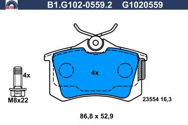 Комплект тормозных колодок, дисковый тормоз