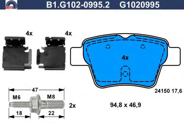 Комплект тормозных колодок, дисковый тормоз