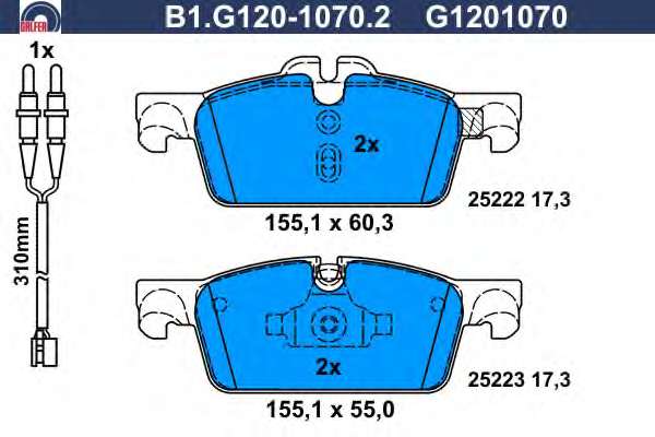 Комплект тормозных колодок, дисковый тормоз