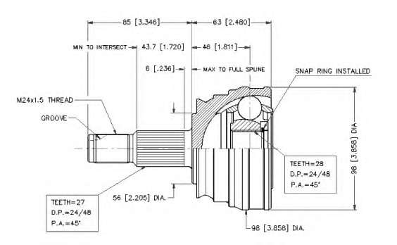 Шарнир, приводной вал