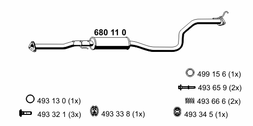 Средний глушитель выхлопных газов