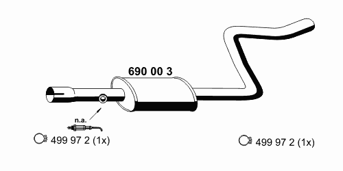 Средний глушитель выхлопных газов