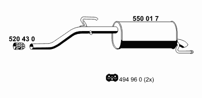 Глушитель выхлопных газов конечный