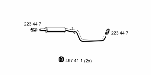 Средний глушитель выхлопных газов