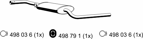 Средний глушитель выхлопных газов