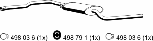 Средний глушитель выхлопных газов