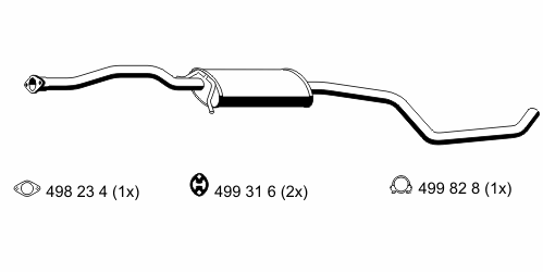 Средний глушитель выхлопных газов