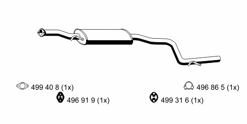 Средний глушитель выхлопных газов