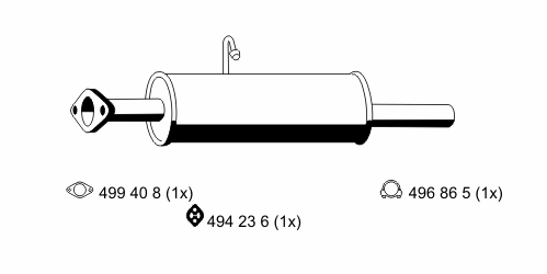 Средний глушитель выхлопных газов