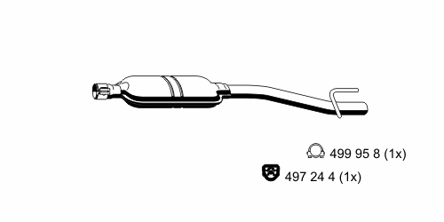 Средний глушитель выхлопных газов