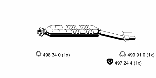 Средний глушитель выхлопных газов