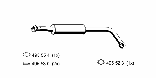 Средний глушитель выхлопных газов