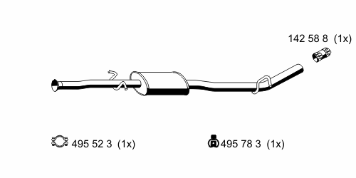 Средний глушитель выхлопных газов
