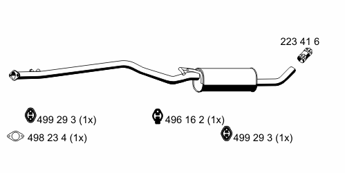 Средний глушитель выхлопных газов