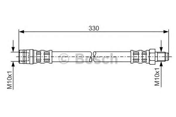 Шланг тормозной (задний) MB M-class (W163) 98-05 (L=300mm)