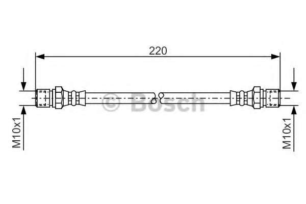 Шланг гальмівний (задній) Daewoo Lanos 1.3/1.5/1.6 97- (d=180mm)