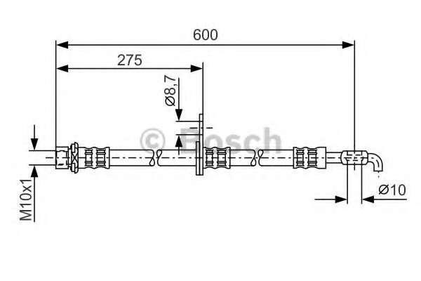 Шланг гальмівний (передній) (R) Toyota Avensis/Corolla 1.4-2.4D 01-08 (L=588mm)