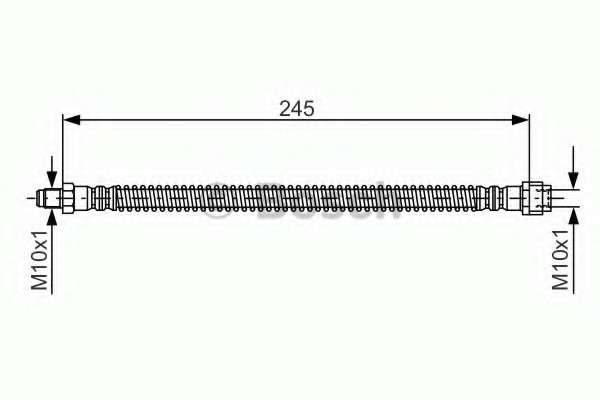 Шланг гальмівний (задній) MB C-class (W220) 2.8-6.3 98-06 (L=245mm)