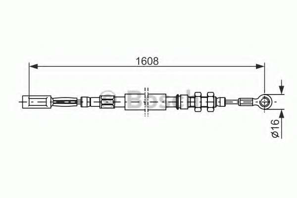 Трос ручника Citroen C25/Peugeot J5/Fiat Ducato 81-94 (1608/1364mm) (L)