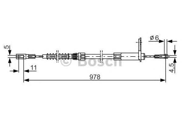 Трос ручника (задний) (R) MB S-class (W220) 98-05 (978/800mm) знято з постачання