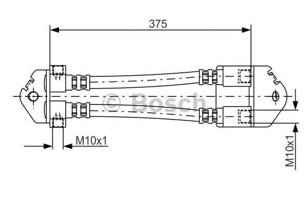 Шланг тормозной (задний) Ford Transit 00-06