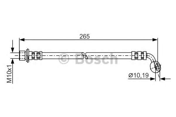 Шланг гальмівний (задній) Lexus LX/Toyota Land Cruiser 90- (L=195mm) (L)