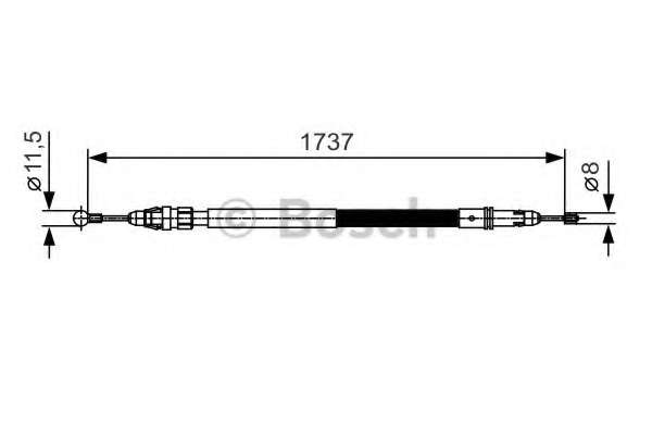 Трос ручника (задній) Citroen Jumpy/Fiat Scudo/Peugeot Expert ll (1737/1591mm) 1.6D/2.0/2.0D 07-