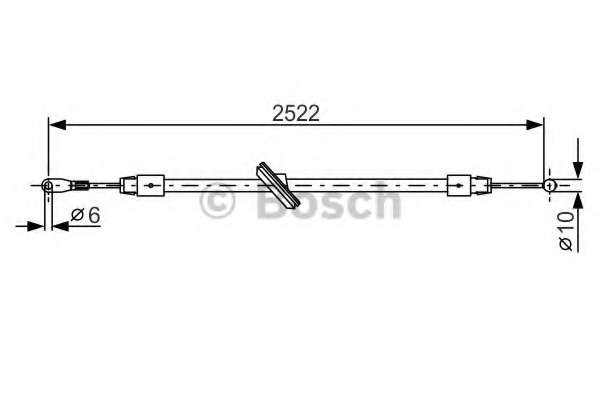 Трос ручника (центральний) MB Sprinter/VW Crafter 06- (2522/365 мм)