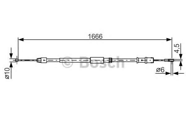 Трос ручника (задній) MB Sprinter 208-319 CDI/VW Crafter 06- (L=1666mm)