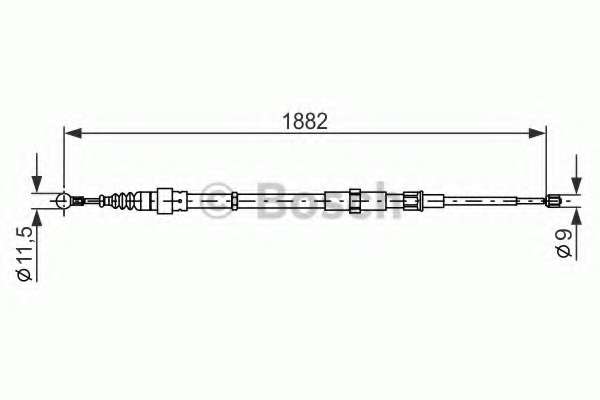 Трос ручника Skoda Roomster 06-10 (1882/1070mm)