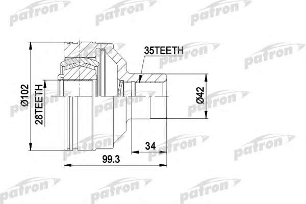 Шарнирный комплект, приводной вал
