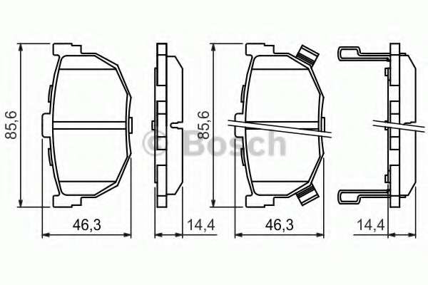 Колодки гальмівні (задні) Hyundai Elantra/Kia Cerato 00- (85.6x46.3)