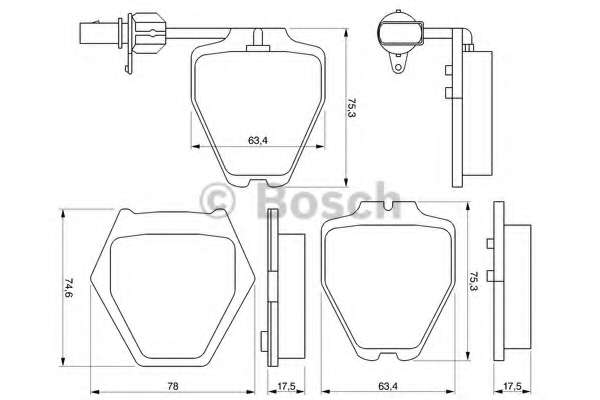 Колодки гальмівні (передні) Audi A4 97-01/A6 97-05/VW Passat B5 00-05/Phaeton 02-08 (+датчики)