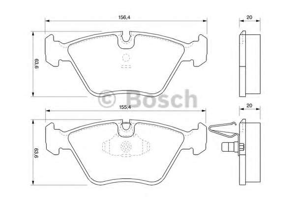 Колодки гальмівні (передні) BMW 3 (E36/E46) 92-06/5 (E34) 87-96/7 (E32) 87-94/Z3 (E36) 97-03