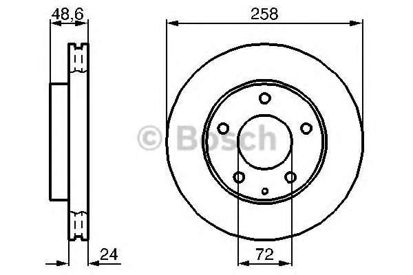 Диск гальмівний (передній) Mazda 6/MX-6 1.8-2.0 92-02/Premacy 99-05 (258x24)