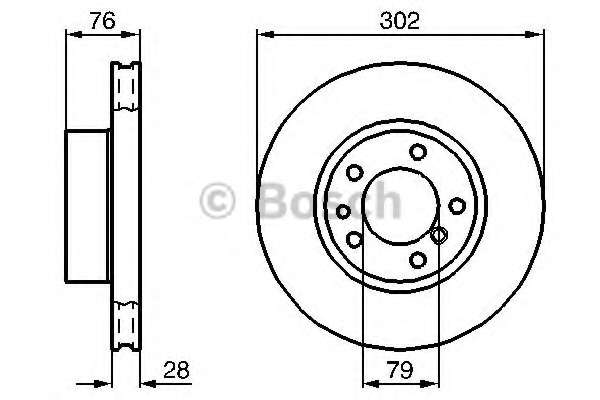 Диск тормозной (передний) BMW 5 (E34)/7 (E32) 86-97 (302х28) (вентилируемый)
