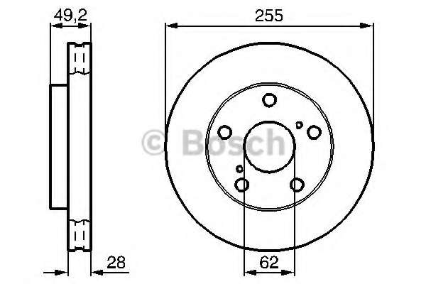 Диск тормозной (передний) Toyota Camry 2.2 91-96 (255x26)