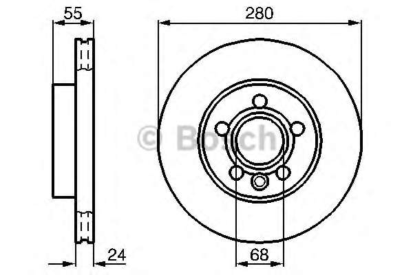 Диск гальмівний (передній) VW T4 96-03 (280x24) (R15)