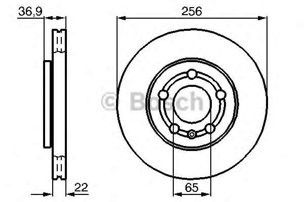 Диск гальмівний (передній) Skoda Octavia/Fabia/Roomster 06- (256x22)