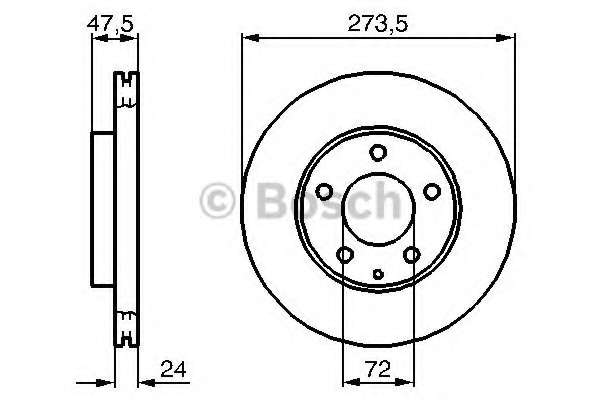 Диск гальмівний (передній) Mazda 626/6 97-13/Premacy 1.8/2.0 99-05 (273.5x24)